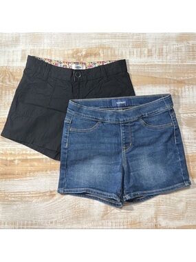 Girls Black and Denim Blue Shorts Bundle of 2 in Size 10